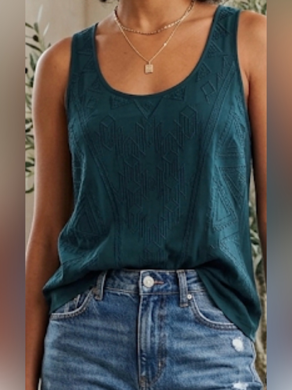 Mossimo Supply Co. Teal Tank Top XL Raised Pattern